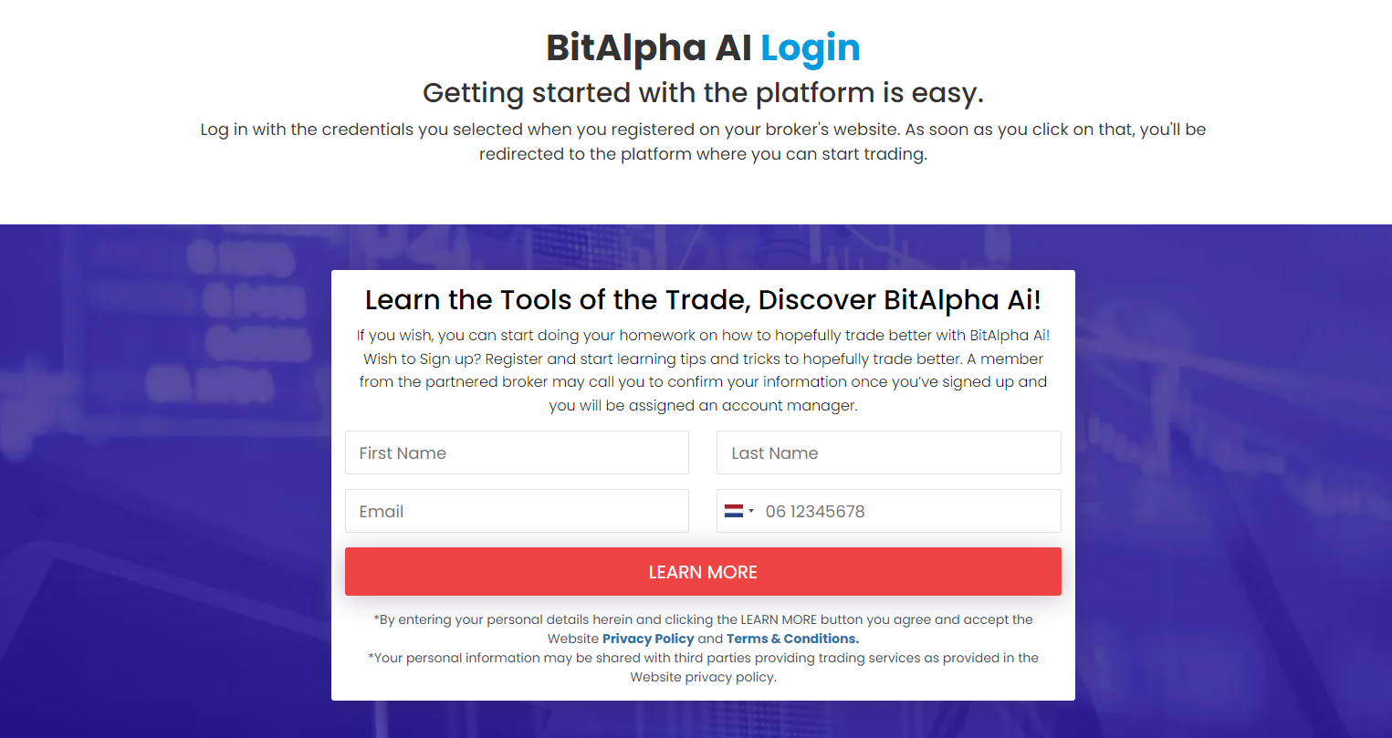 Login do Bit Alpha Ai